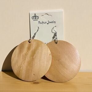 Earrings Bohemian Natural Wood Dangle Drop Hook Lobe Beach Casual